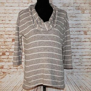 Style&Co Metallic Gold Striped Sweater Size M